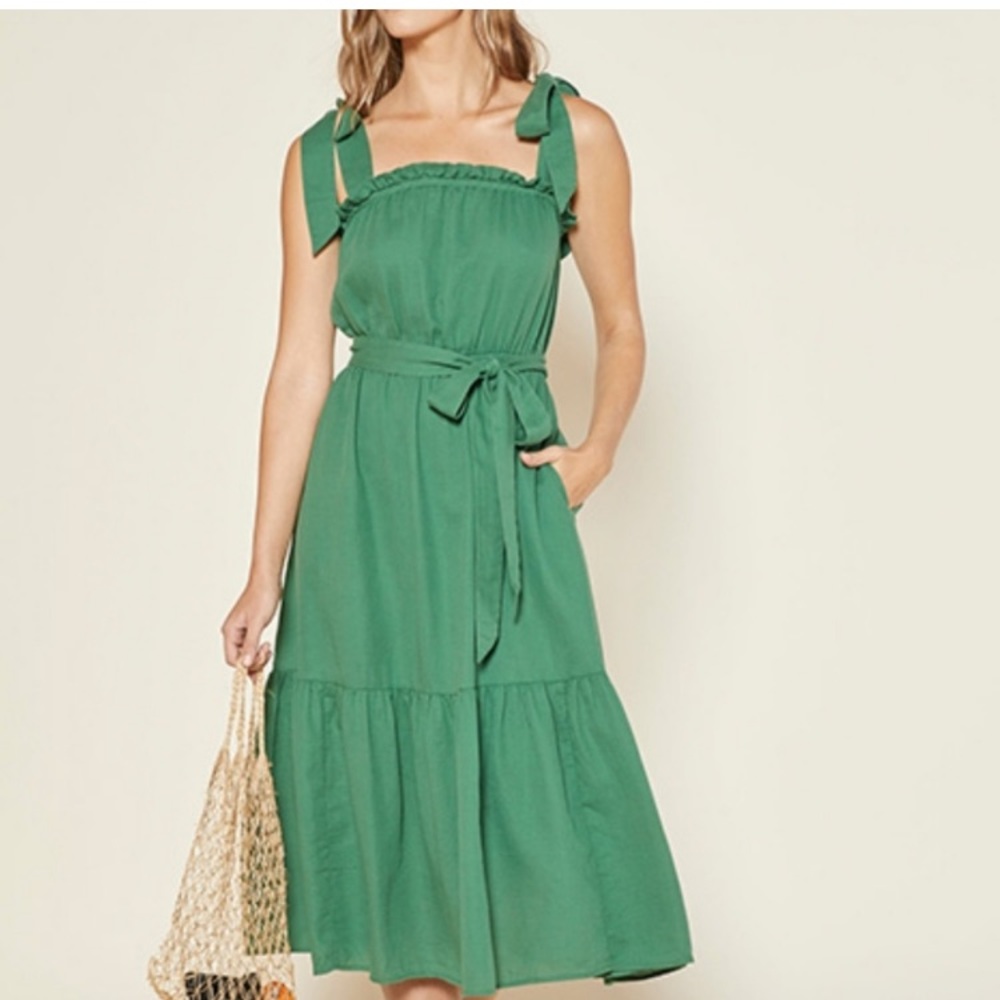 Outerknown Oasis midi green dress